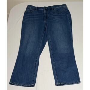 Talbots Flawless Straight Crop Jeans Blue Romy Wash Women Sz 12 High Rise Strech
